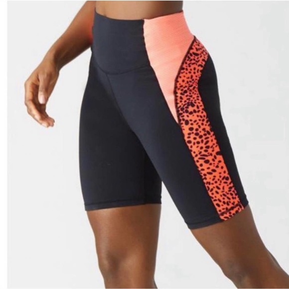 Glyder Pants - Glyder Forma 101 Curve Bike Short Black Hot Coral Orange Sz Small NWOT